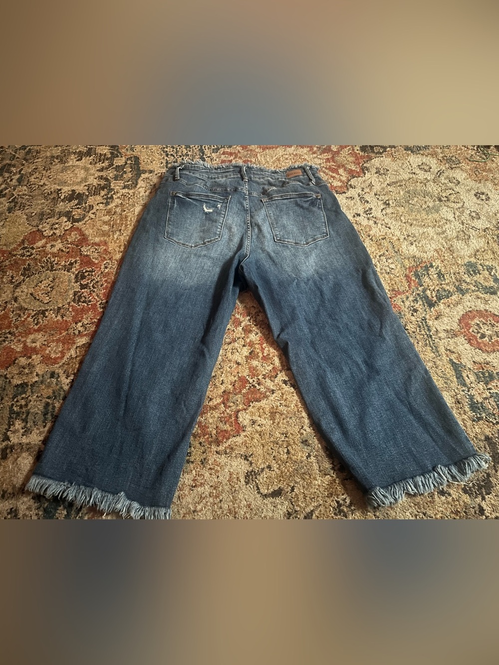 Judy Blue Cropped Frayed Hem Jeans - Medium Blue